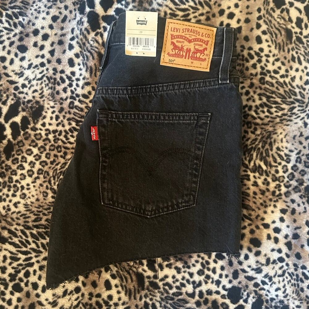Black Levi’s 501 high waisted cut offs @AmberLobato822 - Picture 4 of 5